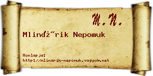 Mlinárik Nepomuk névjegykártya